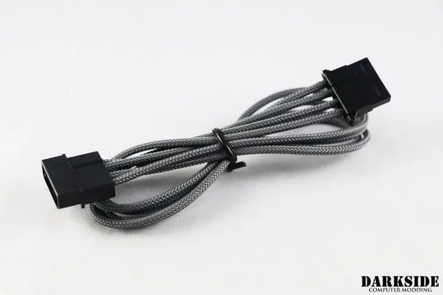 Alt view image 2 of 2 - Darkside 4-Pin MOLEX HSL Extension Single Braid Cable Gun Metal (DS-0961)