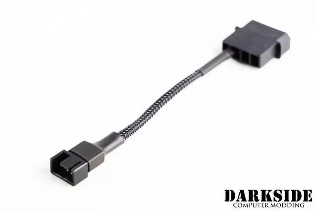 Alt view image 7 of 7 - Darkside 4-Pin Fan to 4-Pin Molex Adapter Cable Sleeved Jet Black (DS-1009)