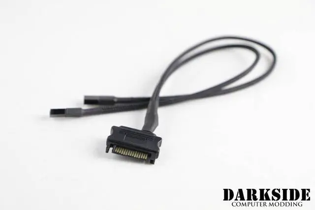 Alt view image 7 of 7 - Darkside 2-Way CONNECT to SATA Splitter Cable | 30cm - Type 18, 5-Pin SATA, Black (DS-1021)