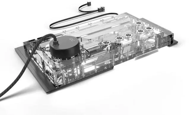 Alt view image 3 of 5 - Alphacool Apex Distro Plate Y60 with D5 Apex Pump (13848)