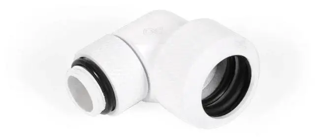 Alt view image 5 of 7 - Alphacool Eiszapfen 16mm HardTube Compression Fitting 90° Rotatable G1/4 - White (17621)
