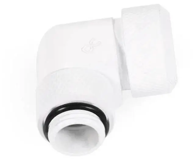 Alt view image 7 of 7 - Alphacool Eiszapfen 16mm HardTube Compression Fitting 90° Rotatable G1/4 - White (17621)