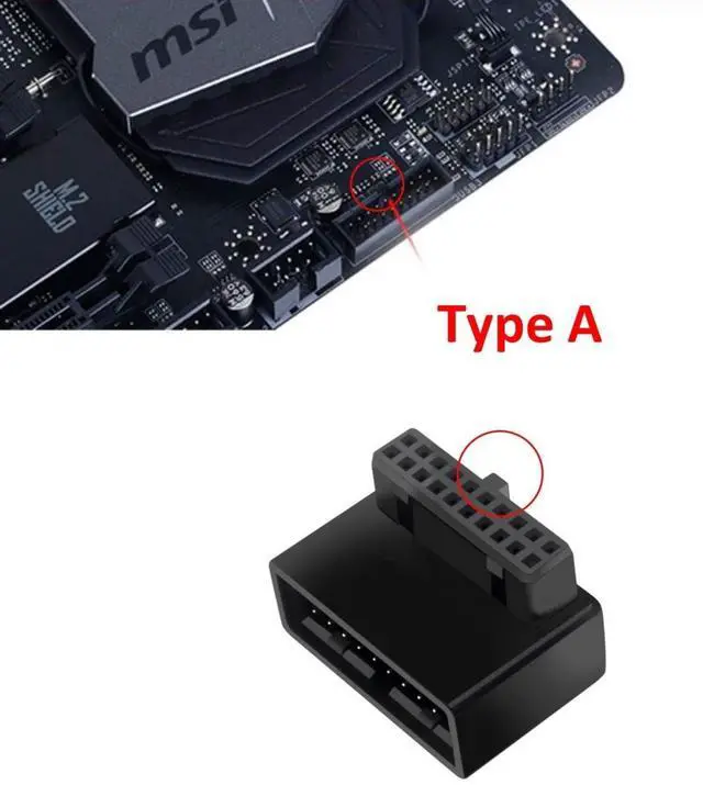 Alt view image 5 of 6 - ModMyMods 90 Degree Angle USB 3.0 19 Pin Internal Header Connector with Housing - TYPE A (CAB284)