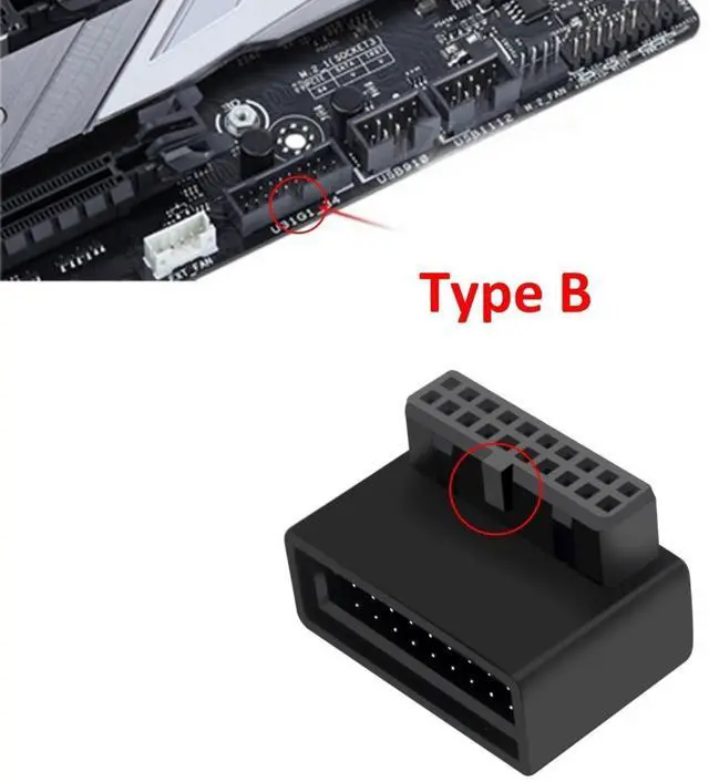 Alt view image 5 of 6 - ModMyMods 90 Degree Angle USB 3.0 19 Pin Internal Header Connector with Housing - TYPE B (CAB284)