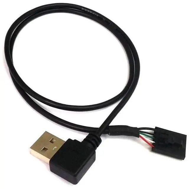 Alt view image 4 of 6 - ModMyMods USB 5-Pin Female to USB 2.0 Type-A Male Right-Angle - 50cm (CO407)