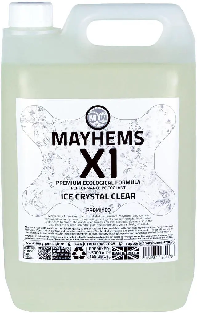 Alt view image 3 of 4 - Mayhems - PC Coolant - X1 Premix - Eco Friendly Series | 5 Liter - Ice Crystal Clear (MX1P5LCL)