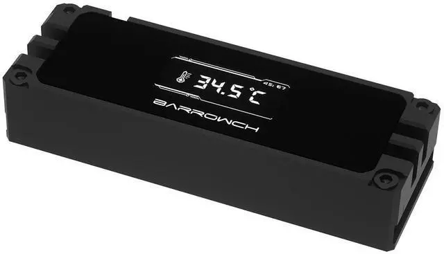 Alt view image 4 of 6 - Barrowch M.2 2280/22110 Full Aluminum Heatsink with Digital Display - Black (FBM2TZ-02)