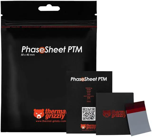 Alt view image 13 of 14 - Thermal Grizzly - PhaseSheet PTM (50x40mm)- High Performance Thermal pad with Phase Change Material | Durable, not electrically Conductive | for CPU, GPU & Electronics Cooling