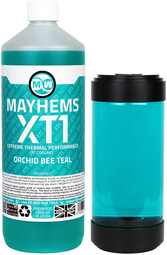 Alt view image 3 of 4 - Mayhems - PC Coolant - XT1 Premix - Thermal Performance Series | 1 Liter - Orchid Bee Teal (MXTP1LTE)
