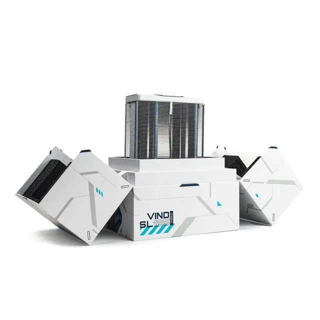 Alt view image 5 of 6 - Valkyrie Vind SL125 CPU Air Cooler - White (VK-AIRSL125W)