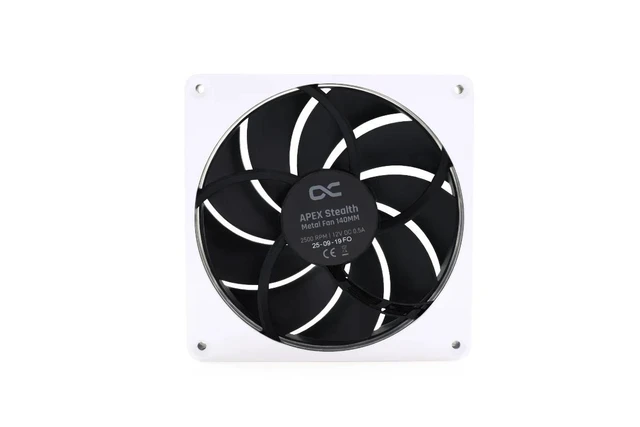 Alt view image 4 of 6 - Alphacool Apex Stealth Metal Fan 2500rpm White - 140x140x25mm (13773)