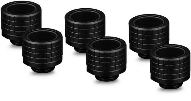 Alt view image 7 of 7 - Thermal Grizzly DeltaMate 16mm HardTube Compression Fitting - HT16 - Black - 6 Pack, G1/4, Brass (TG-DM-FIT-6002)