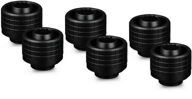 Alt view image 6 of 7 - Thermal Grizzly DeltaMate 16/10mm SoftTube Compression Fitting - ST16 - Black - 6 Pack, G1/4, Brass (TG-DM-FIT-6001)
