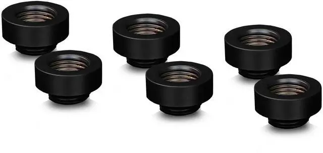 Alt view image 7 of 7 - Thermal Grizzly DeltaMate 7mm Male to Female Extender Fitting - MF7 - Black - 6 Pack, G1/4, Brass (TG-DM-FIT-6005)