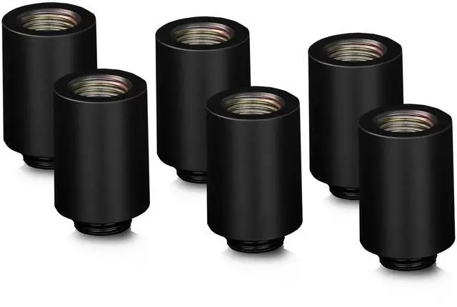 Alt view image 7 of 7 - Thermal Grizzly DeltaMate 28mm Male to Female Extender Fitting - MF28 - Black - 6 Pack, G1/4, Brass (TG-DM-FIT-6008)