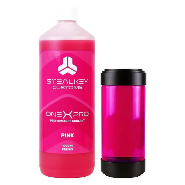 Alt view image 7 of 7 - StealKey Customs OneXPro Coolant Pre-Mix - Pink 1000ml (23006)