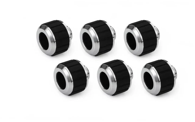 Alt view image 4 of 9 - Alphacool Apex Grip 13mm G1/4 HardTube Fitting - Chrome - 6 Pack, Brass (14927)