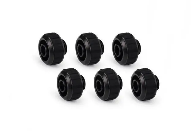 Alt view image 4 of 6 - Alphacool Apex Grip 16/10mm G1/4 SoftTube Fitting - Black - 6 Pack (14923)