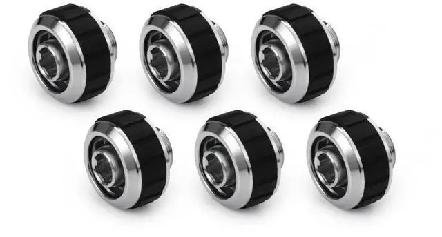 Alt view image 4 of 6 - Alphacool Apex Grip 16/10mm G1/4 SoftTube Fitting - Chrome - 6 Pack (14924)