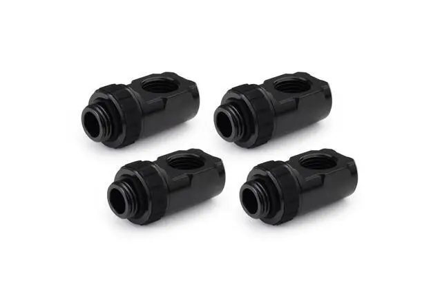 Alt view image 2 of 5 - Alphacool Apex Grip 90° G1/4 Rotary Adapter Fitting - Black - 4 Pack (14932)