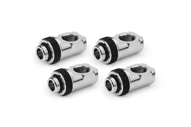 Alt view image 5 of 7 - Alphacool Apex Grip 90° G1/4 Rotary Adapter Fitting - Chrome - 4 Pack (14933)