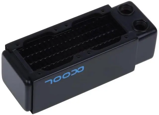 Alt view image 12 of 14 - Alphacool NexXxos XT45 Full Copper Radiator 100, 50mm x 2, Dual Fan, Black