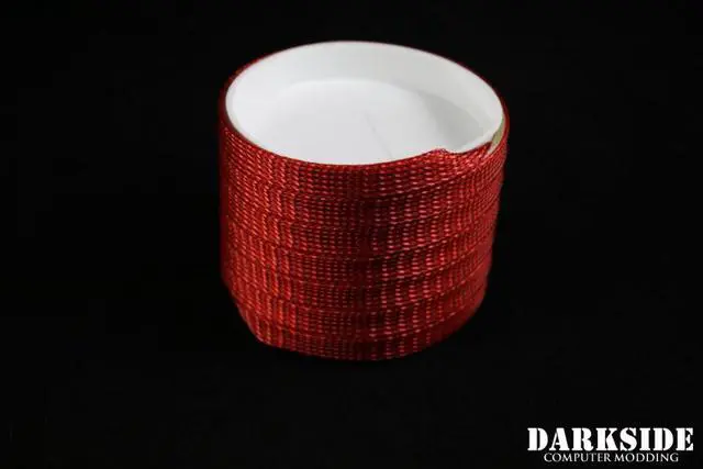 Alt view image 3 of 3 - DarkSide 10mm (3/8") High Density SATA Cable Sleeving - Metallic Red (DS-0760)