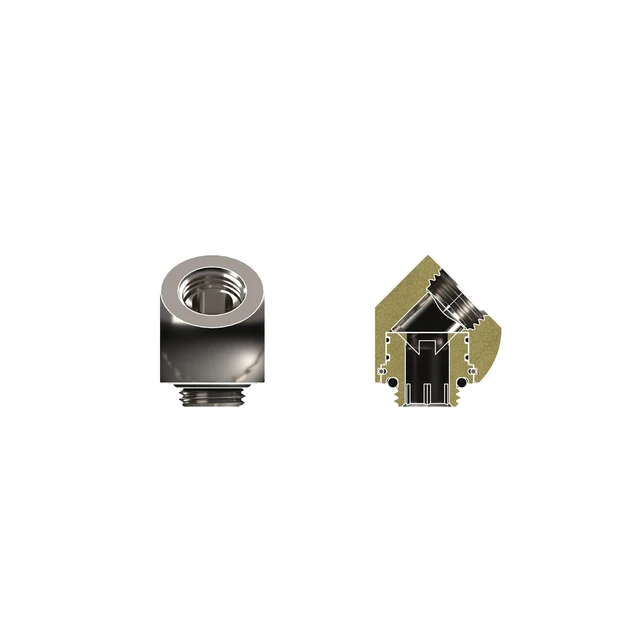 Alt view image 7 of 11 - Thermal Grizzly DeltaMate 45 Degree Rotary Fitting, Gloss Nickel
