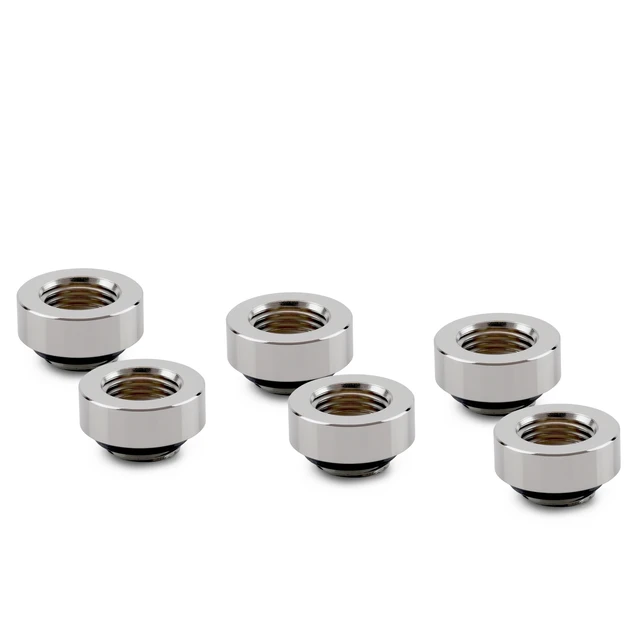 Alt view image 7 of 13 - Thermal Grizzly DeltaMate MF7 Extender Fitting, Gloss Nickel, 6-pack