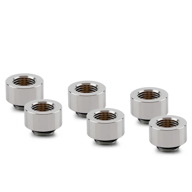 Alt view image 7 of 13 - Thermal Grizzly DeltaMate MF10 Extender Fitting, Gloss Nickel, 6-pack