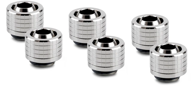 Alt view image 8 of 14 - Thermal Grizzly DeltaMate ST13 Compression Fitting for Soft Tubing, 10mm ID/13mm OD, Gloss Nickel, 6-pack