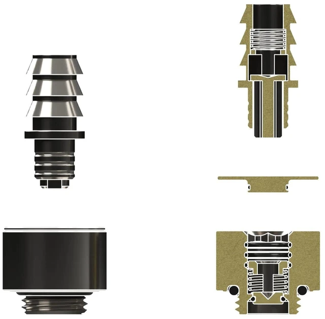 Alt view image 8 of 13 - Thermal Grizzly DeltaMate Drain Valve, Gloss Nickel