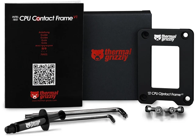Alt view image 5 of 11 - Thermal Grizzly Intel 1851 CPU Contact Frame V1, Aluminum, Black (TG-CF-i1851-V1)