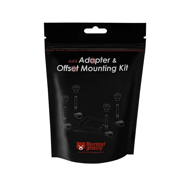 Alt view image 7 of 7 - Thermal Grizzly AM5 Adapter & Offset Mounting Kit, Aluminum, Black (TG-AD-AM5-MK)