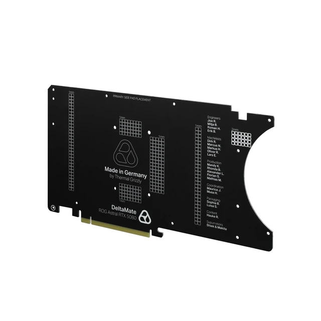 Alt view image 7 of 14 - Thermal Grizzly DeltaMate GPU Block - Astral GeForce RTX 5080, G1/4, Nickel Plated Copper, Black (TG-DM-GPU-002)
