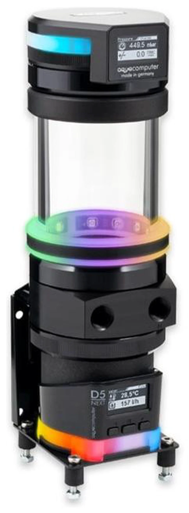 Main image of Aquacomputer ULTITUBE D5 100 PRO LEAKSHIELD Reservoir with D5 NEXT Pump Pump Reservoir Combo, G1/4, 230 mL, Borosilicate Glass, Black (34140)
