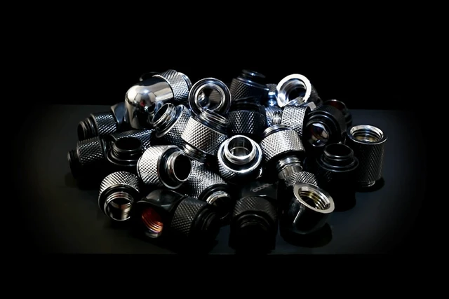 Alt view image 4 of 4 - Alphacool G1/4 16mm Knurled HardTube Compression Fitting - Chrome (17195)