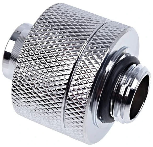 Alt view image 3 of 4 - Alphacool Eiszapfen 1/2" ID x 3/4" OD G1/4 Compression Fitting - Chrome Sixpack, Brass (17241)