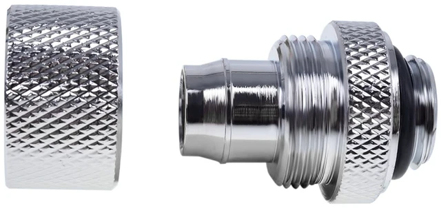 Alt view image 4 of 4 - Alphacool Eiszapfen 1/2" ID x 3/4" OD G1/4 Compression Fitting - Chrome Sixpack, Brass (17241)