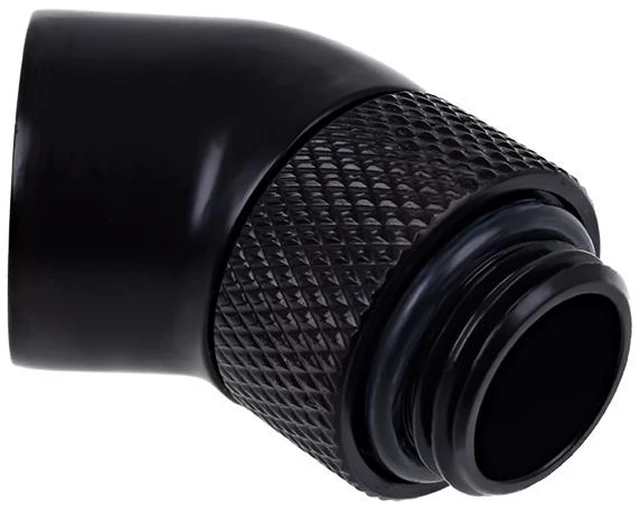 Alt view image 11 of 13 - Alphacool Eiszapfen angled adaptor 45° rotatable G1/4 outer thread to G1/4 ínner thread - deep black