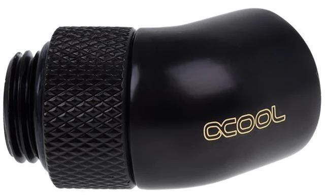 Alt view image 12 of 13 - Alphacool Eiszapfen angled adaptor 45° rotatable G1/4 outer thread to G1/4 ínner thread - deep black