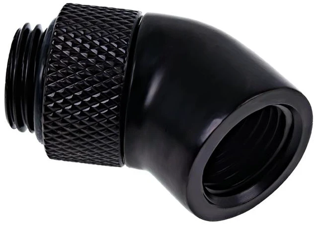Alt view image 13 of 13 - Alphacool Eiszapfen angled adaptor 45° rotatable G1/4 outer thread to G1/4 ínner thread - deep black