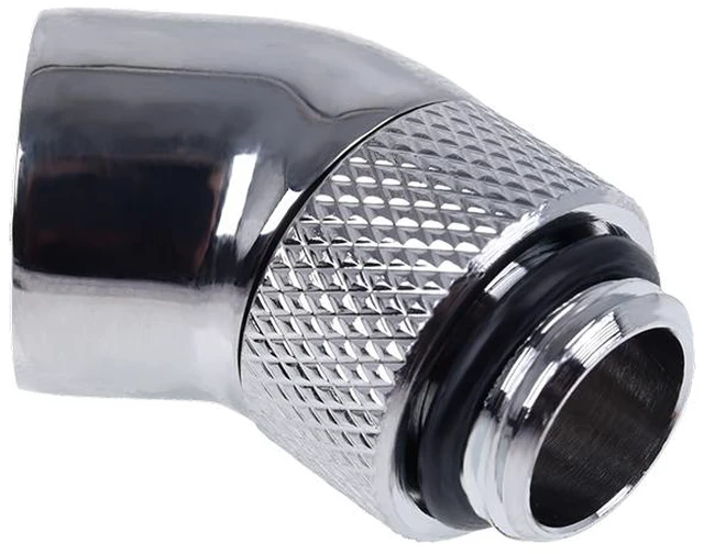 Main image of Alphacool Eiszapfen G1/4" 45 Degree Angled Rotatable Adapter Fitting - Chrome (17247)