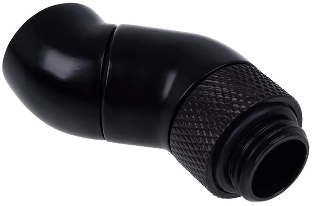 Alt view image 2 of 3 - Alphacool Eiszapfen G1/4" Dual Rotary 45° Adapter Fitting - Black (17250)