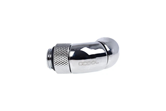 Alt view image 3 of 4 - Alphacool Eiszapfen G1/4" Dual Rotary 45° Adapter Fitting - Chrome (17251)