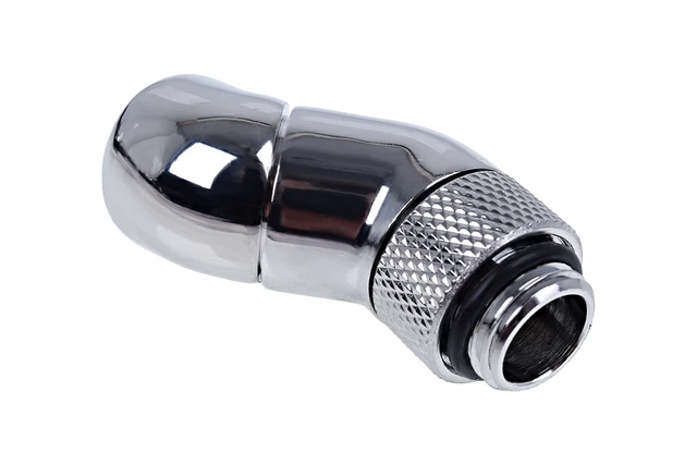 Alt view image 2 of 4 - Alphacool Eiszapfen G1/4" Dual Rotary 45° Adapter Fitting - Chrome (17251)