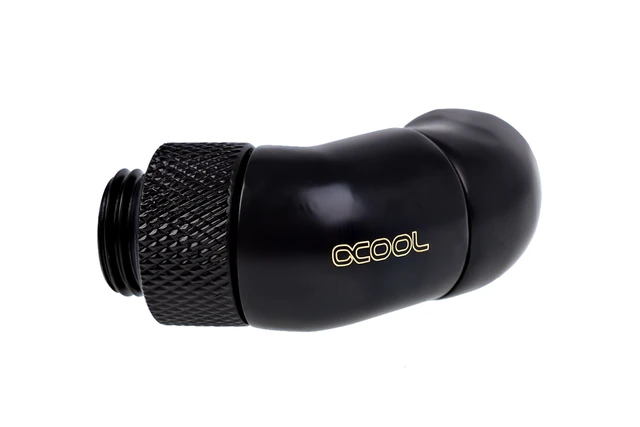 Alt view image 3 of 3 - Alphacool Eiszapfen G1/4" Dual Rotary 45° Adapter Fitting - Black (17250)