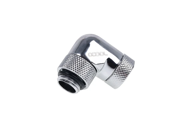 Alt view image 3 of 3 - Alphacool Eiszapfen G1/4" 90° Dual Rotary Male to Female L-Connector - Chrome (17261)