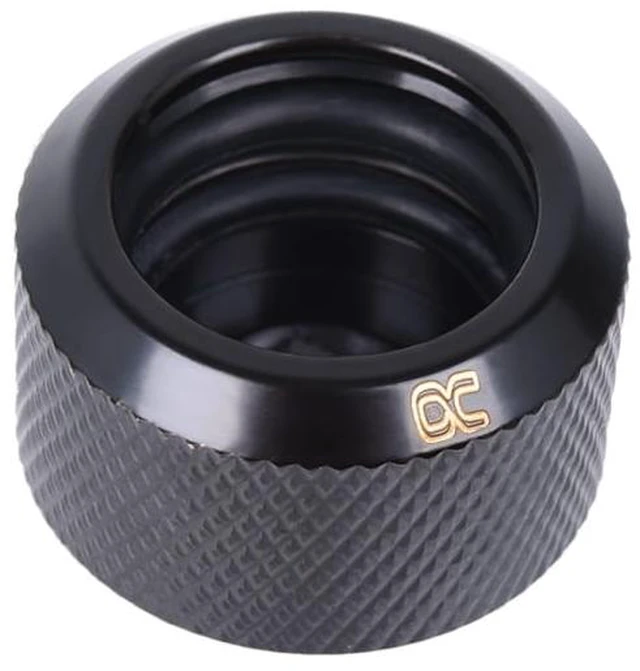 Main image of Alphacool Eiszapfen 16mm G1/4" HardTube Knurled Compression Fitting - Black (17264)