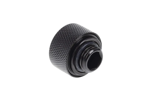 Alt view image 2 of 2 - Alphacool Eiszapfen 16mm G1/4" HardTube Knurled Compression Fitting - Black (17264)